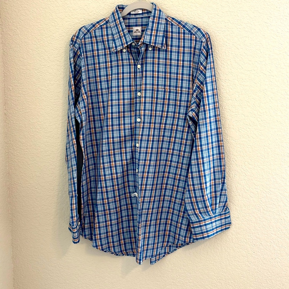 Peter Millar Men Casual Shirt Sz M in Blue 100% Cotton